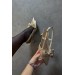 Markano Magenta Bej Fiyonklu Kadın Topuklu Ayakkabı