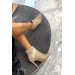 Markano Manila Nude Süet Taşlı Kadın Topuklu Bot