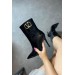 Markano Masha Siyah Rugan Tokalı Kadın Topuklu Bot
