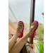 Markano Melon Fuşya Taşlı Kadın Sandalet