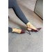 Markano Mercar Bordo Rugan Gold Toka Detaylı Kadın Topuklu Ayakkabı