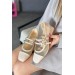 Markano Mişa Bej Rugan Çift Toka Detaylı Kadın Topuklu Ayakkabı