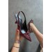 Markano Mıssa Bordo Rugan Fıyonk Detaylı Kadın Topuklu Ayakkabı