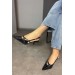 Markano Monica Siyah Rugan İki Toka Detaylı Kadın Topuklu Ayakkabı