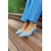 Markano Naol Kot Rengi Tokalı Kadın Topuklu Ayakkabı