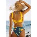 Markano  Önden Çarpraz Yanlardan Bağlamalı Baskılı Bikini Takım Çok Renkli