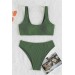Markano  Özel Fitilli Kumaş Tankini Bikini Üstü Yeşil