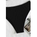Markano Özel Fitilli Kumaş Yüksek Bel Tankini Bikini Takım Siyah