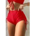 Markano Özel Tasarım Büzgü Detaylı Bikini Altı Kırmızı
