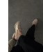 Markano Pensa Bej Cılt Delık Detaylı Taşlı Kadın Loafer Ayakkabı