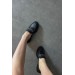 Markano Pensa Sıyah Cılt Delık Detaylı Taşlı Kadın Loafer Ayakkabı
