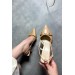 Markano Prin Bej Tokalı Kadın Topuklu Ayakkabı
