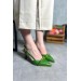Markano Prin Yeşil Tokalı Kadın Topuklu Ayakkabı