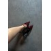 Markano Rei Bordo Rugan Toka Detaylı Kadın Topuklu Ayakkabı