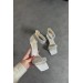 Markano Siena Beyaz Biyeli Taşlı Kadın Topuklu Ayakkabı