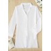 Markano Şifon Gömlek Plaj Elbisesi Pareo Kimono Kaftan Beyaz