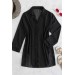 Markano Şifon Gömlek Plaj Elbisesi Pareo Kimono Kaftan Siyah