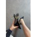 Markano Siri Siyah Saten Gold Toka Detaylı Kadın Topuklu Ayakkabı