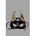 Markano Siyah/Gold Sivri Uclu Kulaklı Deri Maske 