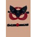 Markano Siyah/Kırmızı Maske Ve Ağız Topu Tasma Deri Sexi Set 