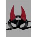 Markano Siyah/Kırmızı Sivri Uclu Şeytan Deri Maske 