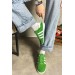 Markano Snar Yeşil Üç Çizgili Süet Kadın Sneakers