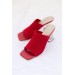 Markano Tori Kırmızı Kadın Triko Topuklu Ayakkabı