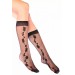 Papatya Desenli Dizaltı Kadın Çorap Siyah - Lks0309.4