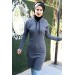 Barbora Günlük Kışlık Kapüşonlu Spor Kadın Tesettür Elbise Tr502Fümetesettür