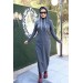 Barbora Günlük Uzun Bağcıklı Kadın Tesettür Elbise 504Fümetesettür