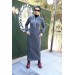 Barbora Günlük Uzun Bağcıklı Kadın Tesettür Elbise 504Fümetesettür