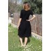 Barbora Keten Günlük Yazlık Ofis Kadın Elbisesi 208Siyah