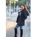 Barbora Kışlık Yaka Kürklü Uzun Kadın Şişme Mont Bt122Siyah10