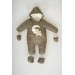 Erkek Bebek Ay Ayicik Modelli̇ İçi̇ Kürklü Eldi̇ven Pati̇kli̇ Astronot Tulum Mont