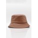 Kadin Suni̇ Deri̇ Bucket Fötr Şapka