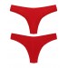Kırmızı Gri Renk Seçenekli Kenarları Dantelli Brazilian Bikini Külot