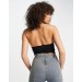 Liona Kadın Halter Yaka Siyah Crop Top Bluz