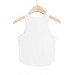 Liona Kadın Oval Etekli Beyaz Renk Bisiklet Yaka Crop Top Bluz