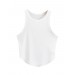 Liona Kadın Oval Etekli Beyaz Renk Bisiklet Yaka Crop Top Bluz