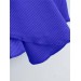 Liona Kadın Oval Etekli Mavi Renk Bisiklet Yaka Crop Top Bluz