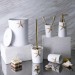 By Selim Ocean Beyaz Altın 5 Parça Polyester Banyo Seti