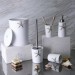By Selim Ocean Beyaz Gümüş 5 Parça Polyester Banyo Seti