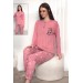 Fawn Kadın Love Rose İki Düğme Pijama Takımı (6802)