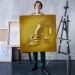3D Efekt Altın İnsan Kanvas Tablo, Altın Duvar Dekoru, Altın Gold Efekt Karışık/Çok Renkli 50 X 50