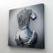 3D Efektli Gümüş İnsan Kanvas Tablo, Gri Ve Gümüş Duvar Dekoru, Aşk Sanatı Karışık/Çok Renkli 50 X 50