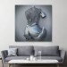 3D Efektli Gümüş İnsan Kanvas Tablo, Gri Ve Gümüş Duvar Dekoru, Aşk Sanatı Karışık/Çok Renkli 90 X 90