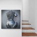 3D Efektli Gümüş İnsan Kanvas Tablo, Gri Ve Gümüş Duvar Dekoru, Aşk Sanatı Karışık/Çok Renkli 90 X 90