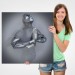 3D Efektli Gümüş İnsan Kanvas Tablo, Metalik Efektli Romantik Vücut, Aşk Sanatı Karışık/Çok Renkli 50 X 50