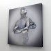 3D Efektli Gümüş İnsan Kanvas Tablo, Metalik Efektli Romantik Vücut, Aşk Sanatı Karışık/Çok Renkli 90 X 90