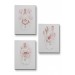 3’Lü Tablo Sevimli Tavşan Dekoratif Duvar Kanvas Tablo Seti  Beyaz 35 X 50